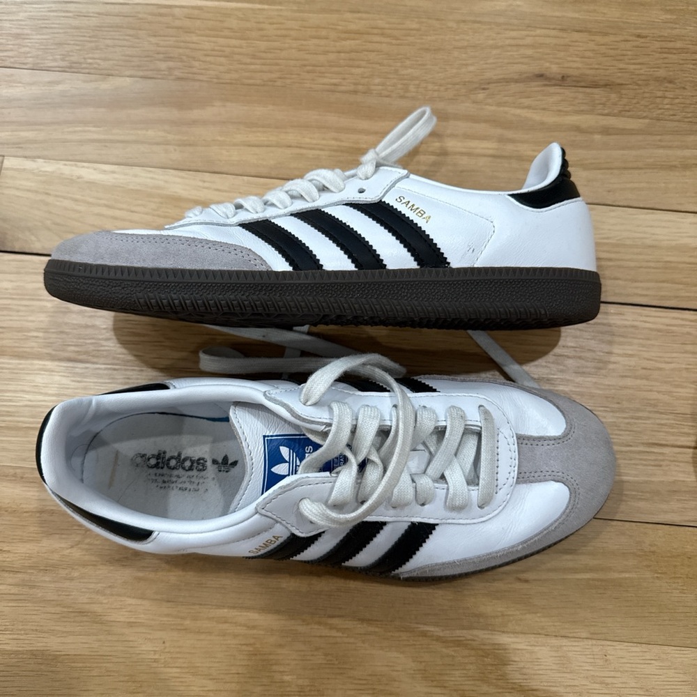 Adidas Samba White and Black Sneakers